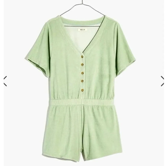MWL MADEWELL Retroterry Baseball Romper Size Small Mint Green - Picture 10 of 10